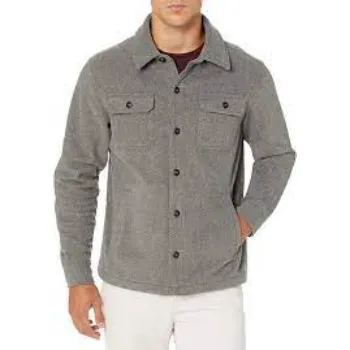 Mens LongSleeve Polar Fleece Shirt Jacket